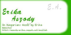 erika aszody business card